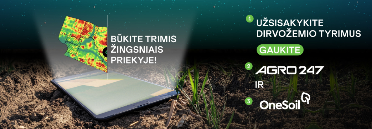 Dirvožemio tyrimai su AGRO247 ir OneSoil – 3 sprendimai už 1 kainą